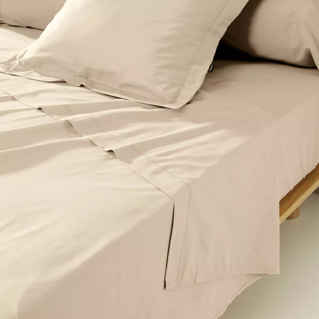 Bovenlaken percal katoen (180 x 290 cm) Cali Beige