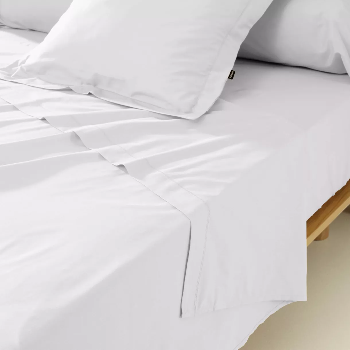 Drap plat percale de coton (240 x 300 cm) Cali Blanc