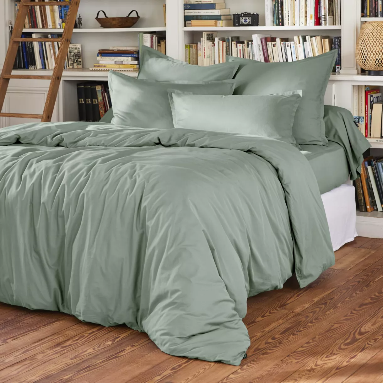 EM - Housse de couette 280 x 240 cm Percale unie CALI Eucalyptus