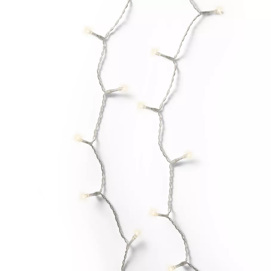Guirlande lumineuse à piles 7,10 m 96 LED câble transparent Durawise Fixe Blanc chaud 