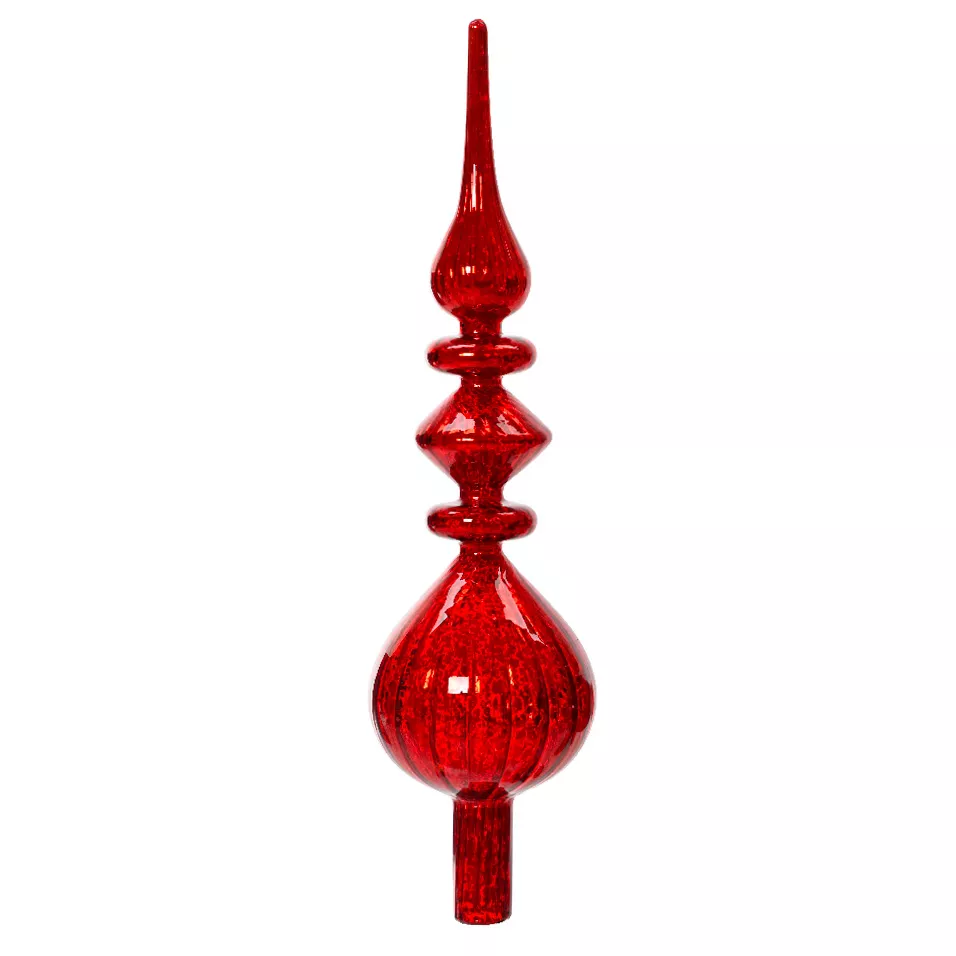 1 Cimier verre dia9-H35cm rouge noel MOD A 