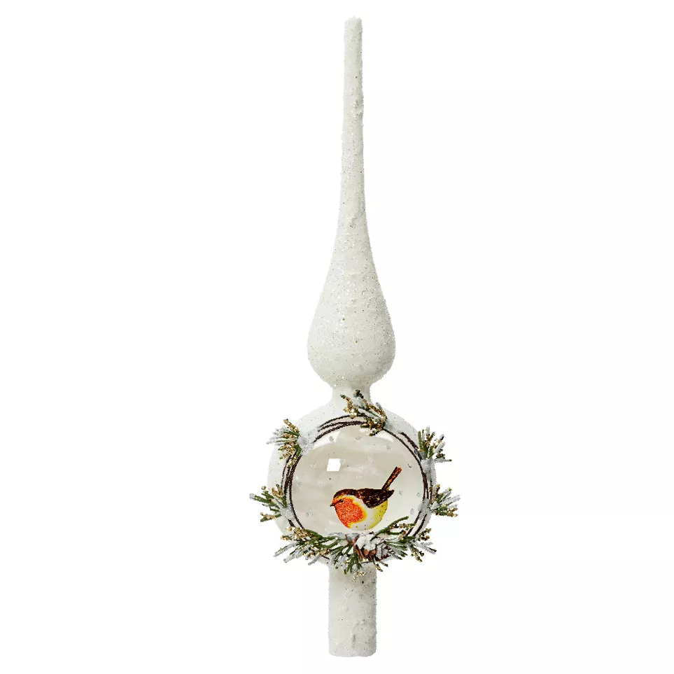 1 Cimier verre dia8-H31cm blanc MOD B 