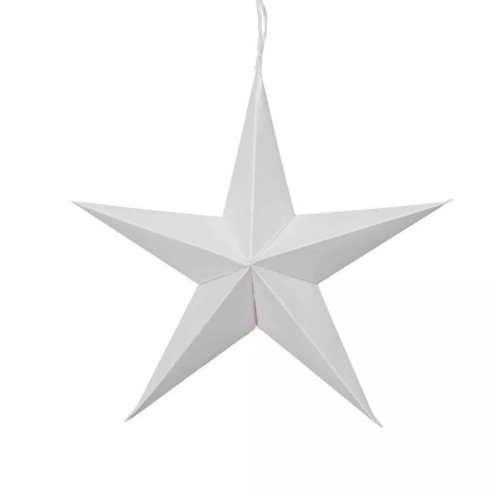 LOT DE 4  Etoile papier dia15-H5.50cm blanc 