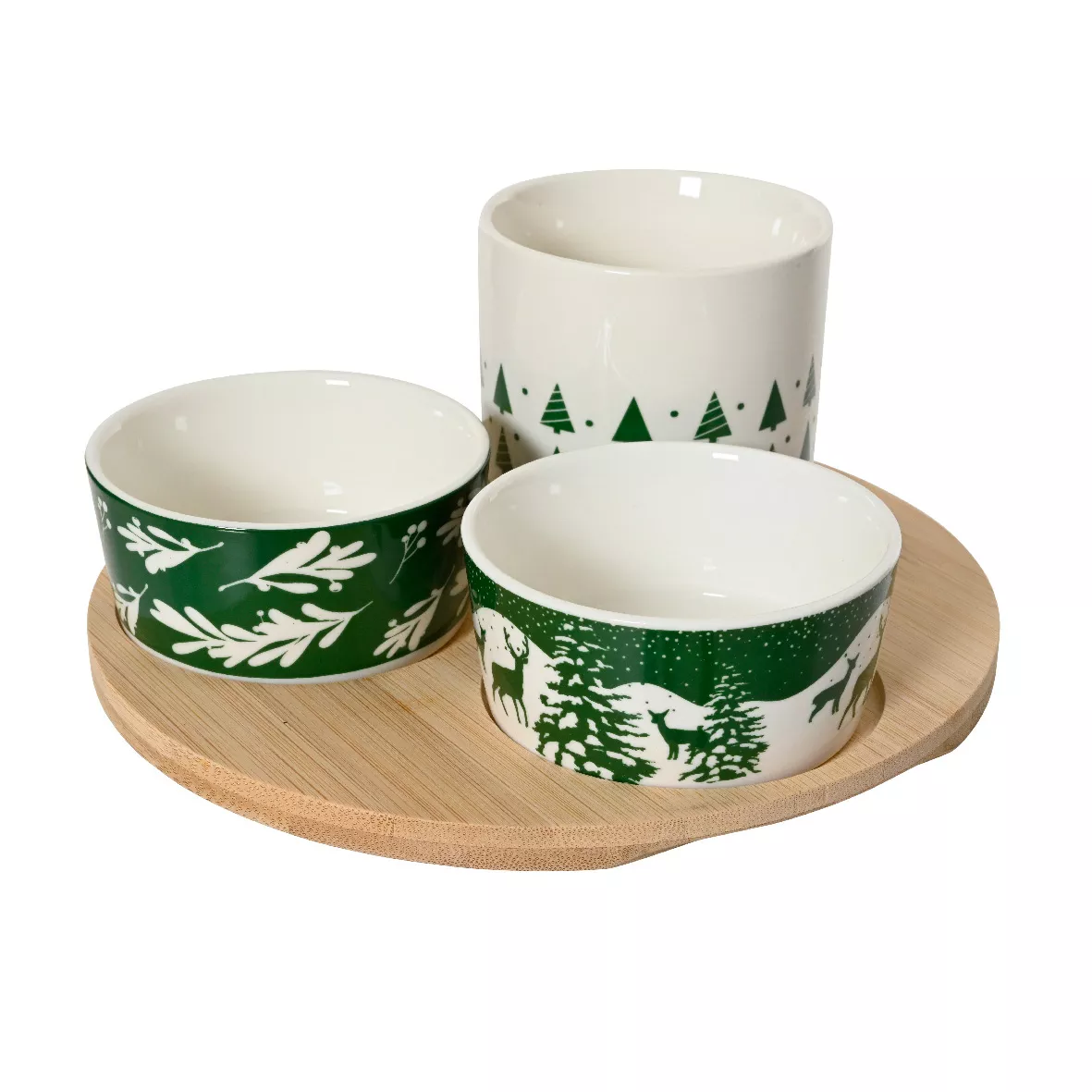 SET Set tapas porcelaine dia20-H1.80cm vert/blanc 