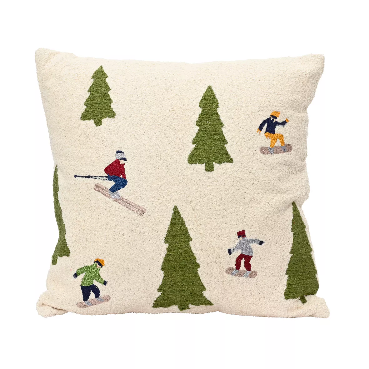 1 Coussin eg coton L45-W45-H10cm vert/blanc 