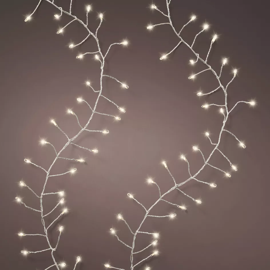 Guirlande lumineuse 6 m 480 Micro LED câble argent Luxe Blanc chaud