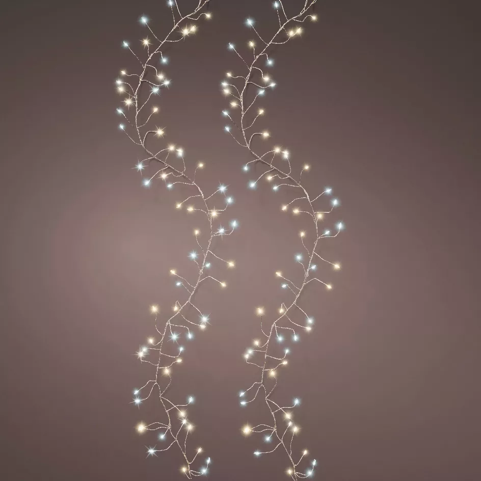 Guirlande lumineuse 6 m 480 Micro LED câble argent Luxe bicolore Blanc chaud et froid
