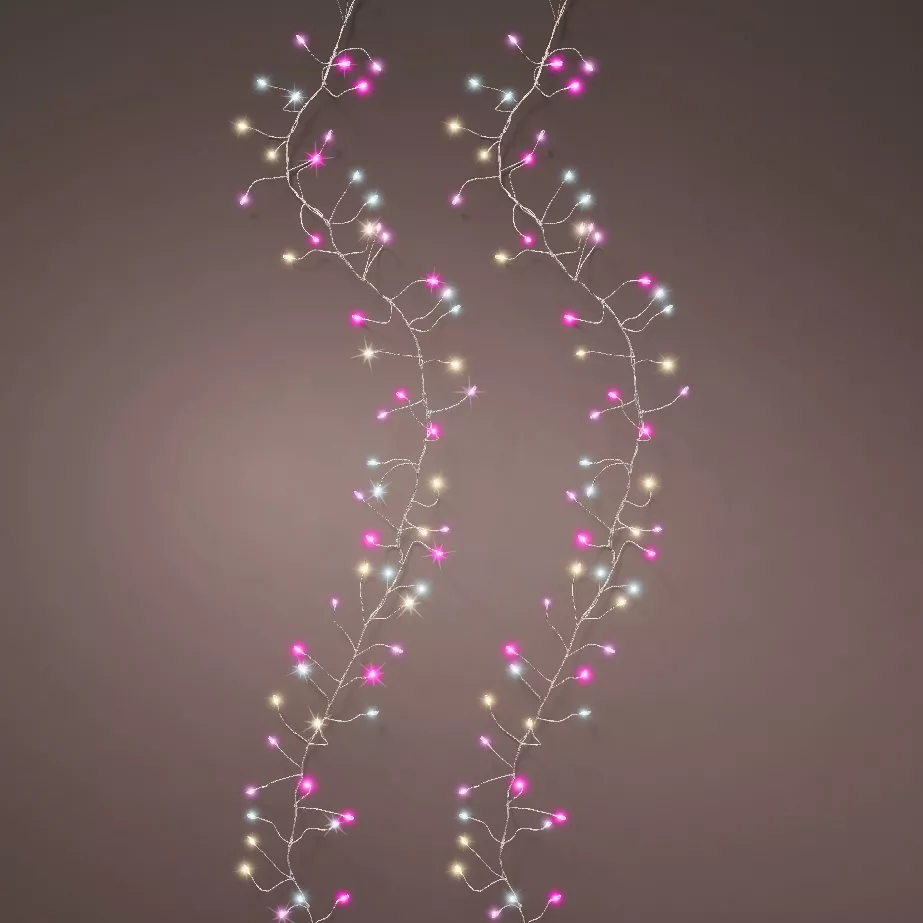 Guirlande lumineuse 6 m 480 Micro LED câble argent Luxe Multicolore