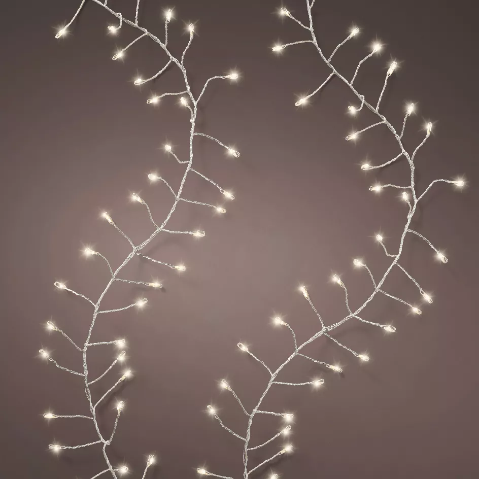 Guirlande lumineuse 12 m 960 Micro LED câble argent Luxe Blanc chaud