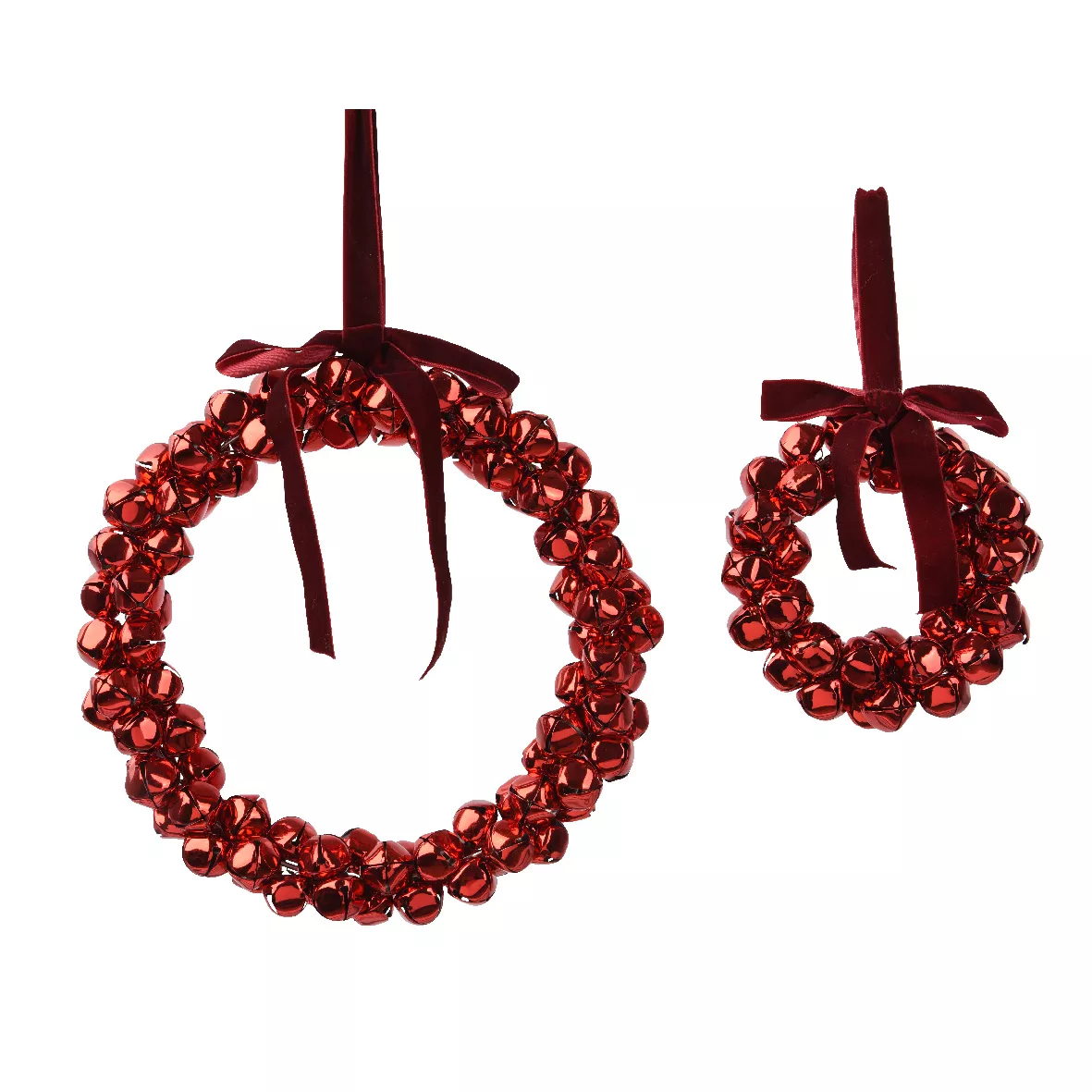 Set a 2 Cloche fer dia25-H3cm rouge 