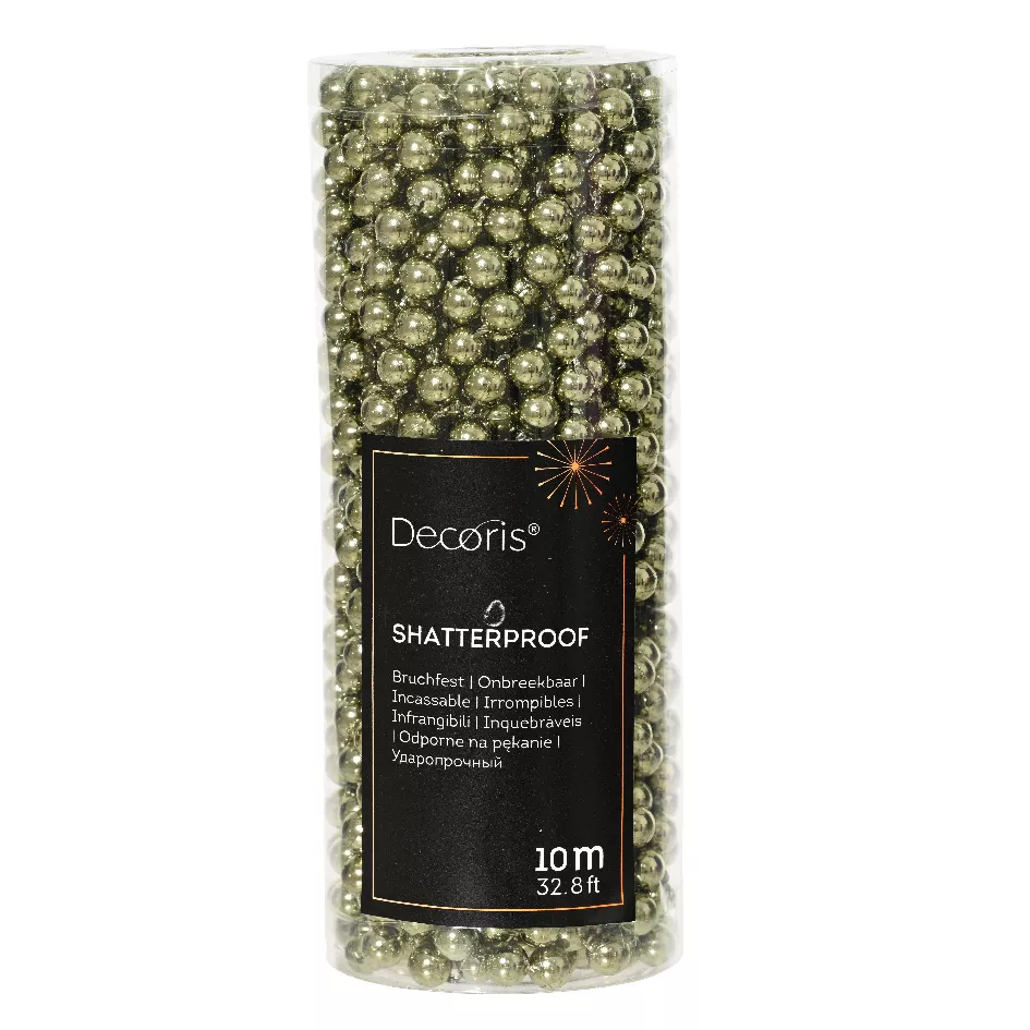 1 Guirlande de perles polystyrene dia0.80-L1000cm vert romarin ALPINE