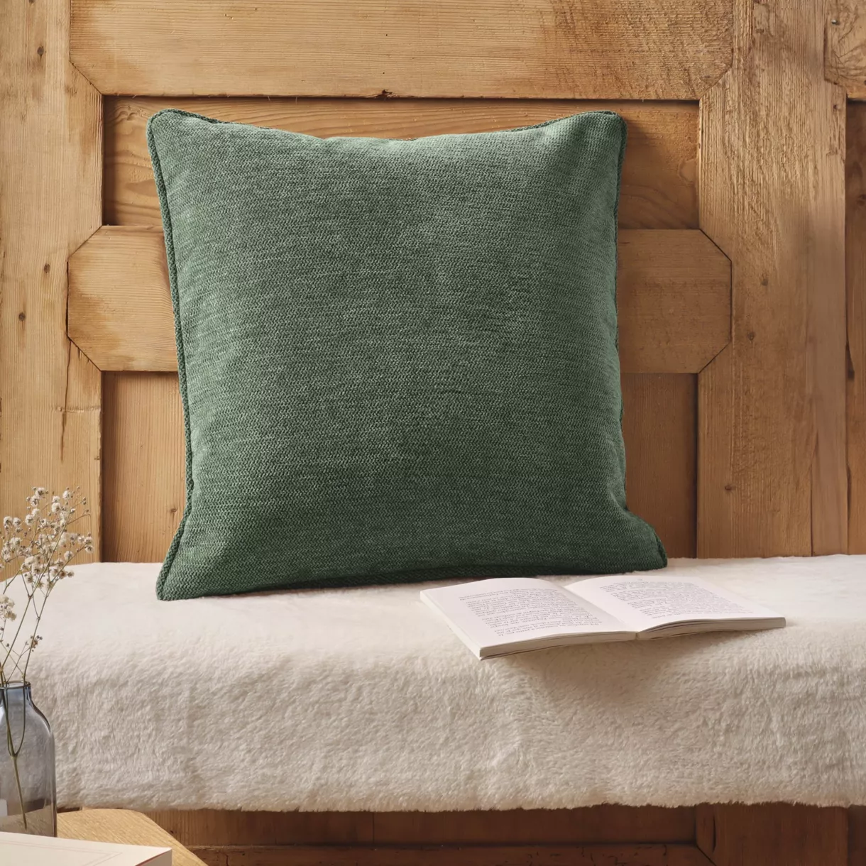 Coussin carré tissé (45 x 45 cm) Magnus Vert romarin
