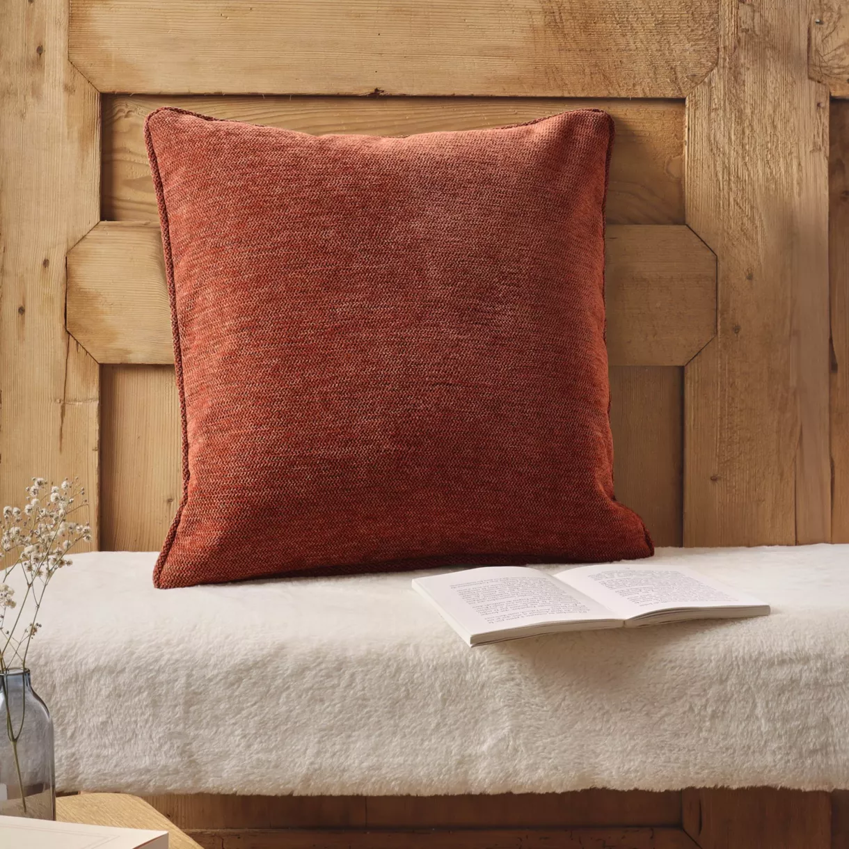 Coussin carré tissé (45 x 45 cm) Magnus Terracotta