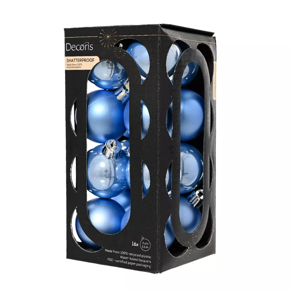 BOITE DE 16  Boules polystyrene dia4cm sky blue ARAVIS (EMBALLAGE 100% RECYCLE certifié fsc)