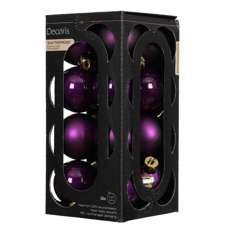 BOITE DE 16  Boules polystyrene dia4cm figue ARAVIS (EMBALLAGE 100% RECYCLE certifié fsc)