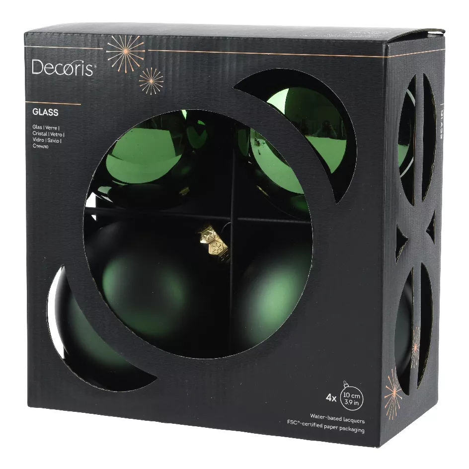 Boule de Noël en verre (D100 mm) Boréal Vert pin