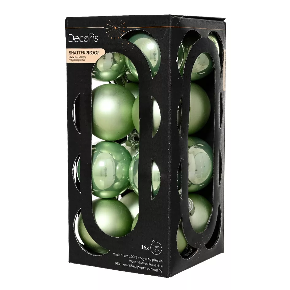 Lot de 16 boules de Noël (D40 mm) Aravis Vert Thé matcha