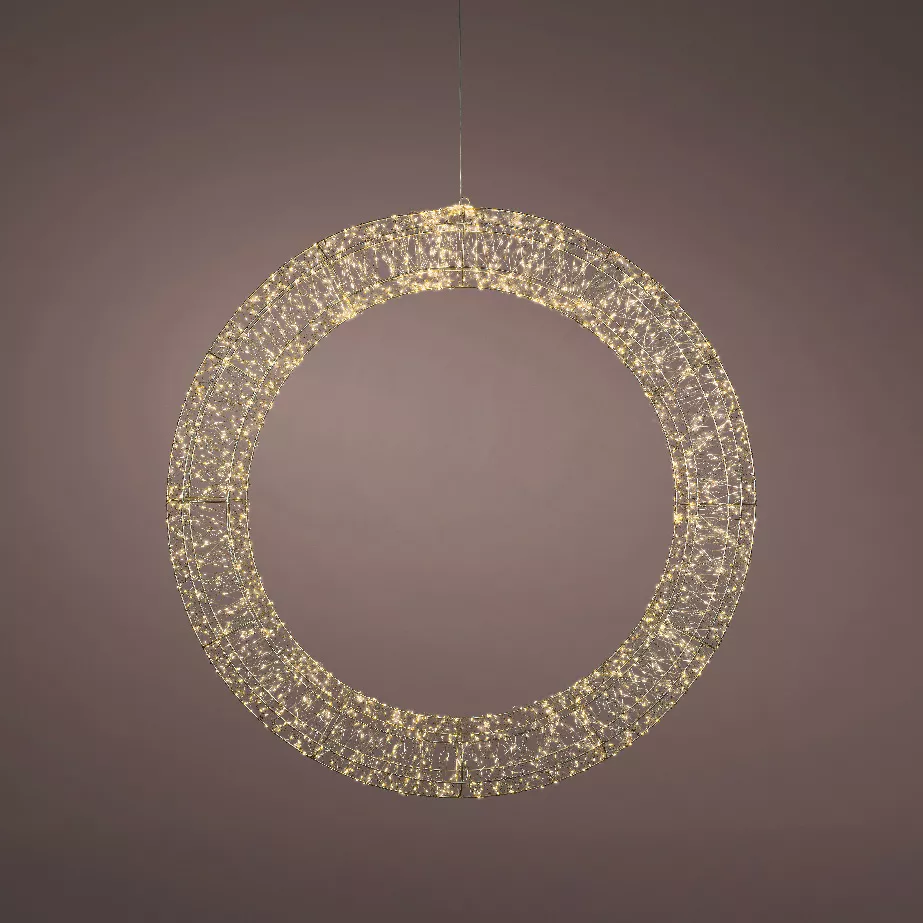 1 Micro LED couronne extŽrieur L16.00-W116.00-H1616.00cm-1800L argent/blanc chaud GEANT