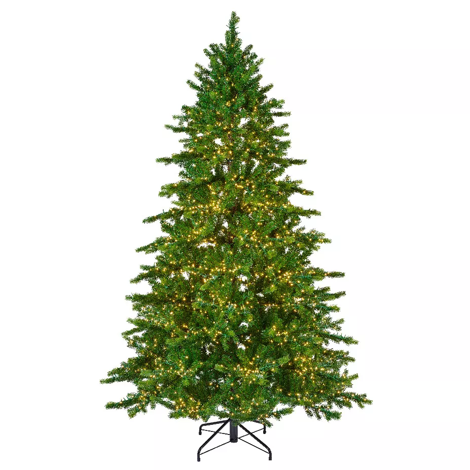 Sapin de Noël artificiel lumineux 3000 LED H180 cm Caucasia Nordmann Vert sapin