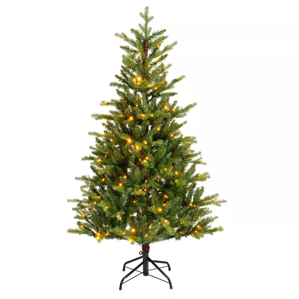 Sapin de Noël artificiel lumineux 220 LED H150 cm Allix Vert sapin