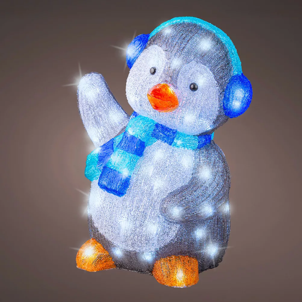 1 LED pingouin extŽrieur L31.50-W34.50-H46.00cm-70L grey/cool white 