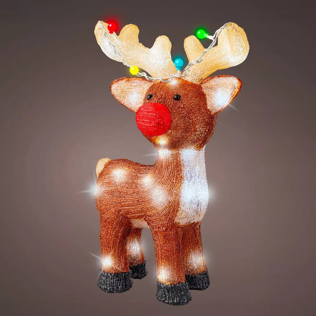 1 Solar renne L33.00-W17.00-H47.00cm-48L marron/blanc froid/multi SOLAIRE