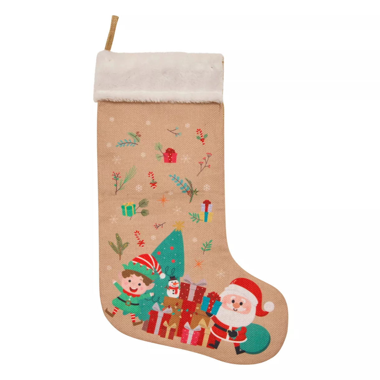 BOTTE PERE NOEL JUTE H45CM