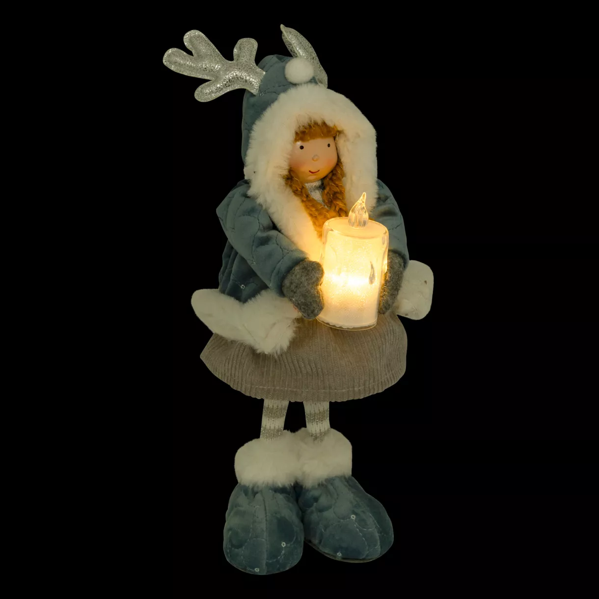 FILLETTE BLEU DEBOUT LED 34CM