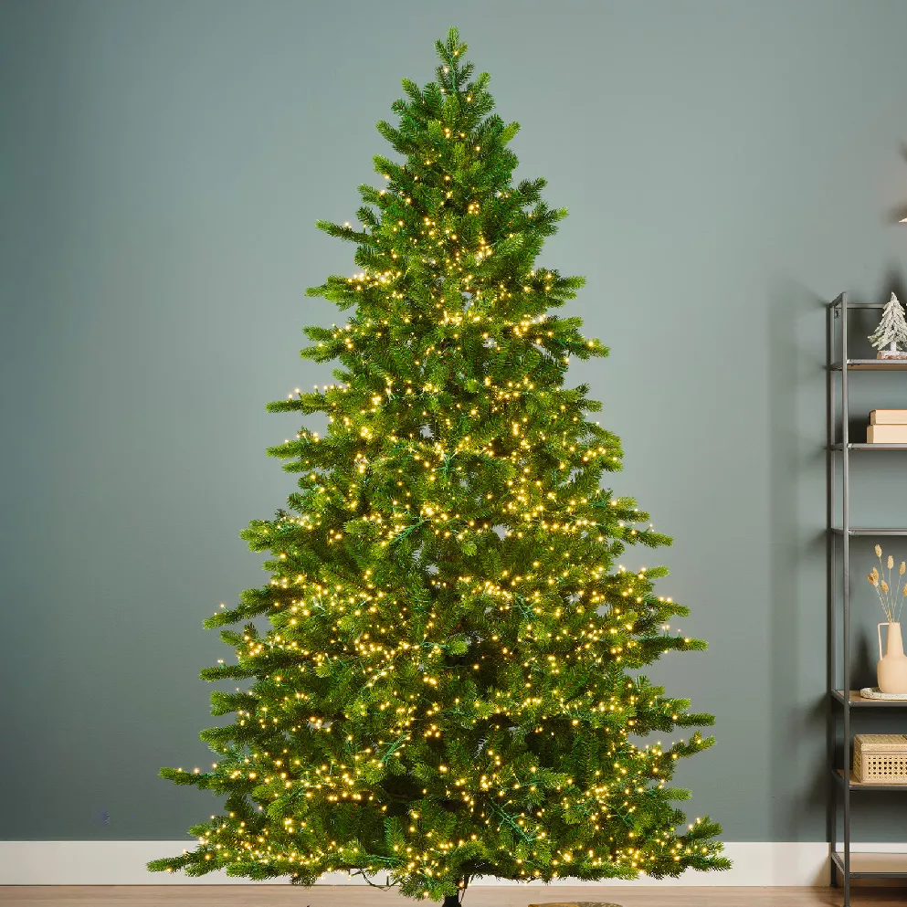 Sapin de Noël artificiel lumineux 4000 LED H210 cm Caucasia Nordmann Vert sapin
