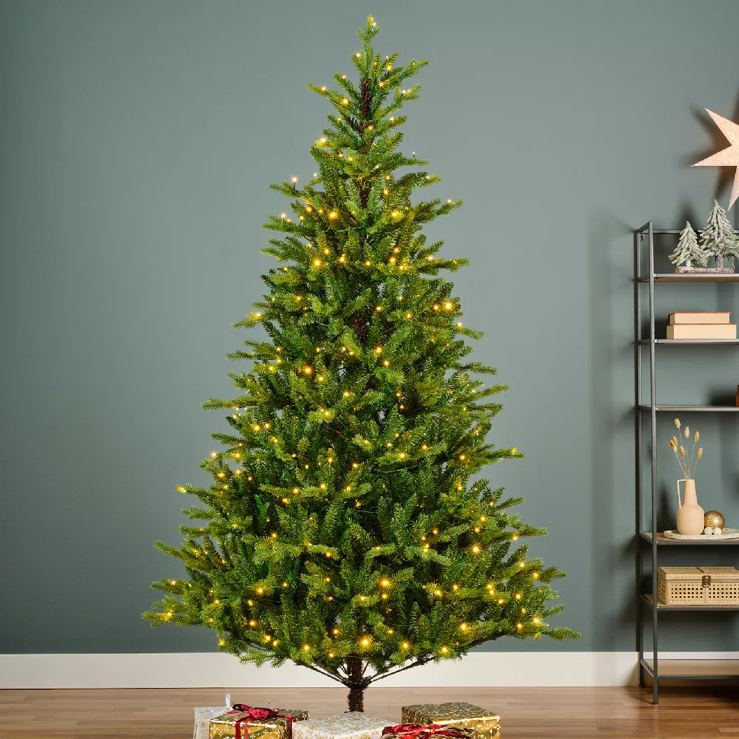 Sapin de Noël artificiel lumineux 430 LED H210cm Allix Vert sapin