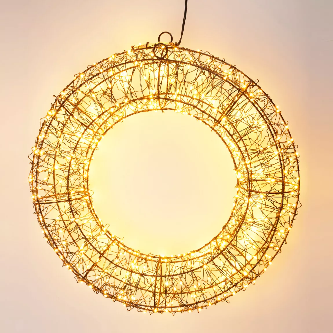 COURONNE AVEC LED 38CM NOIR