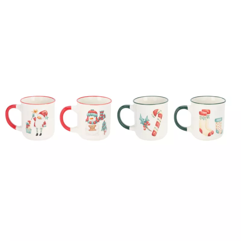 SET DE 4 MUG/4PCS NEW BONE 200ML NOEL