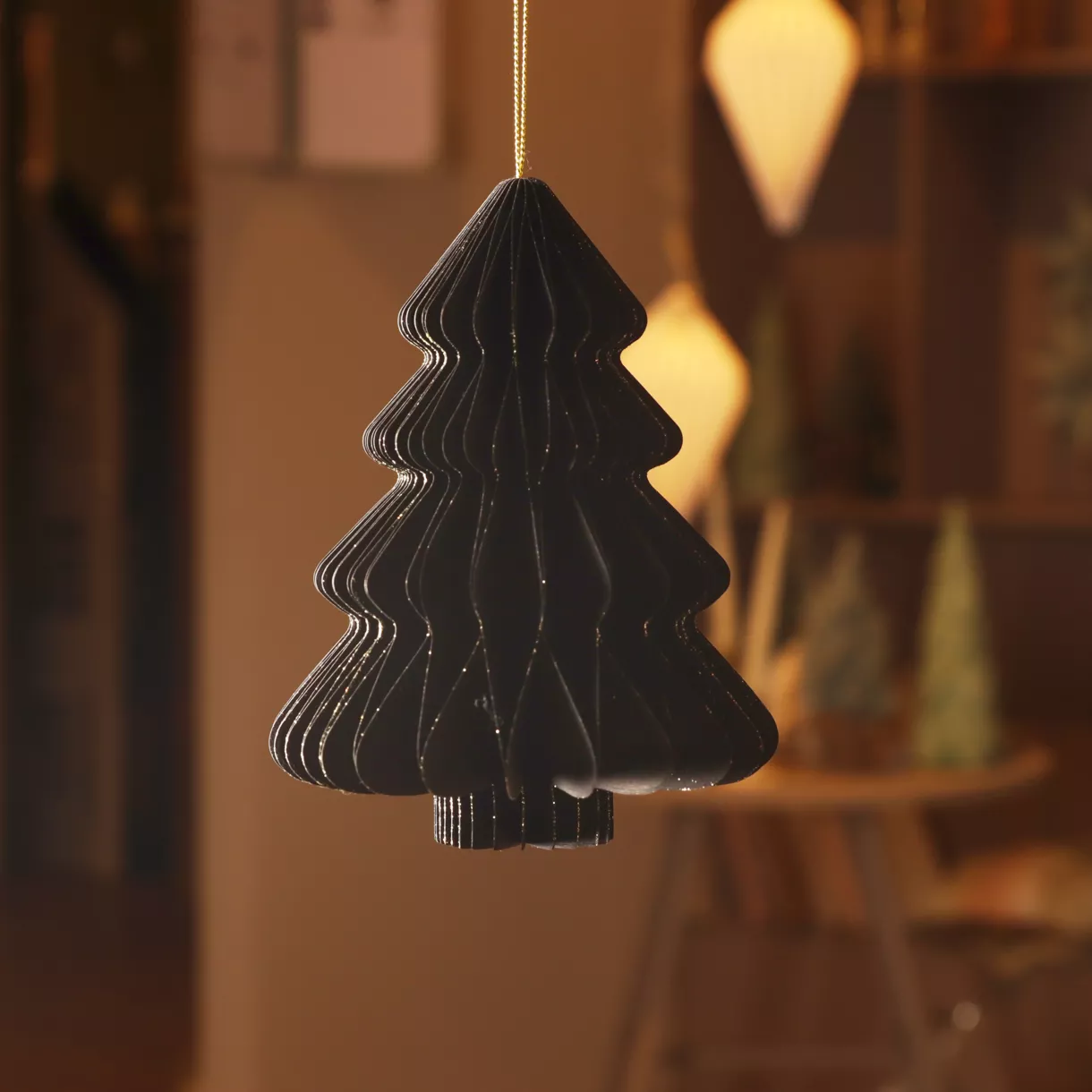 1 Sapin papier 56 couches papier 120gsm dia11.25-H15cm noir MAGNETIQUE