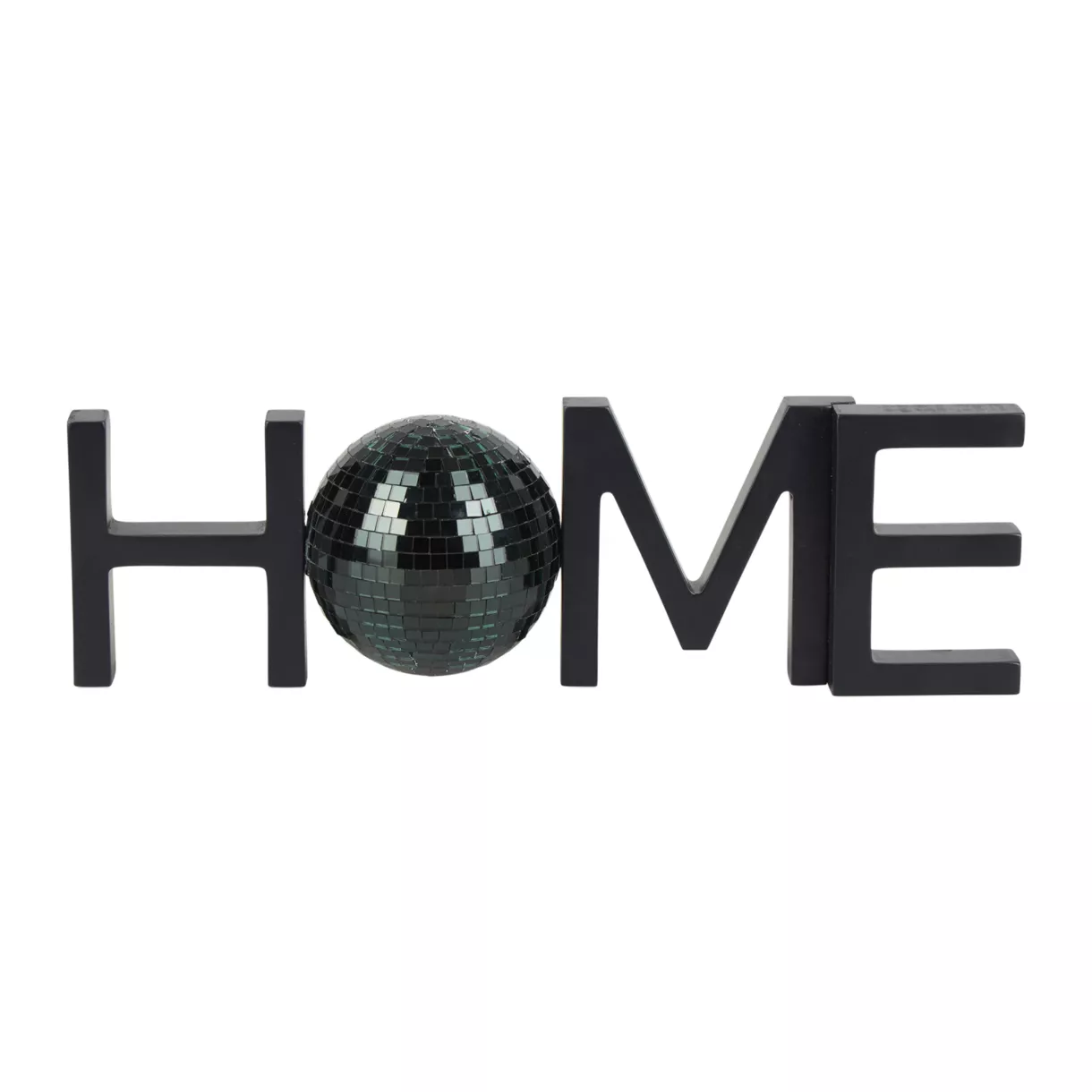 Mot DŽco ˆ Poser MDF 'HOME' Sequins Noir  Dim : l30xH9xP8cm
