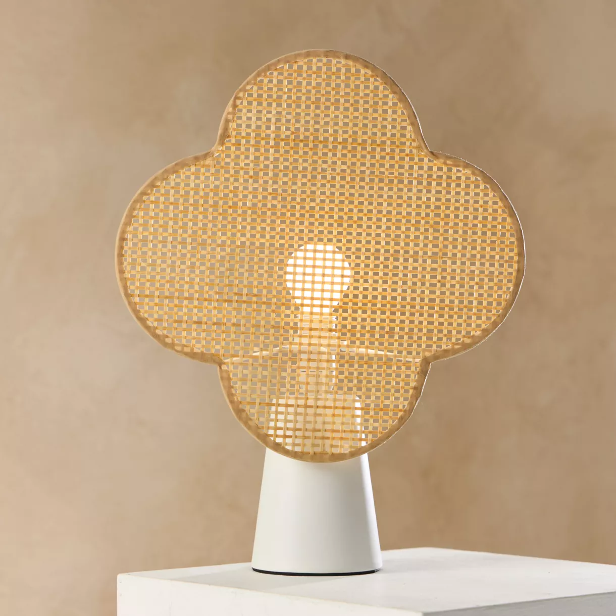 Bamboe tafellamp (H36 cm) Faustine Beige