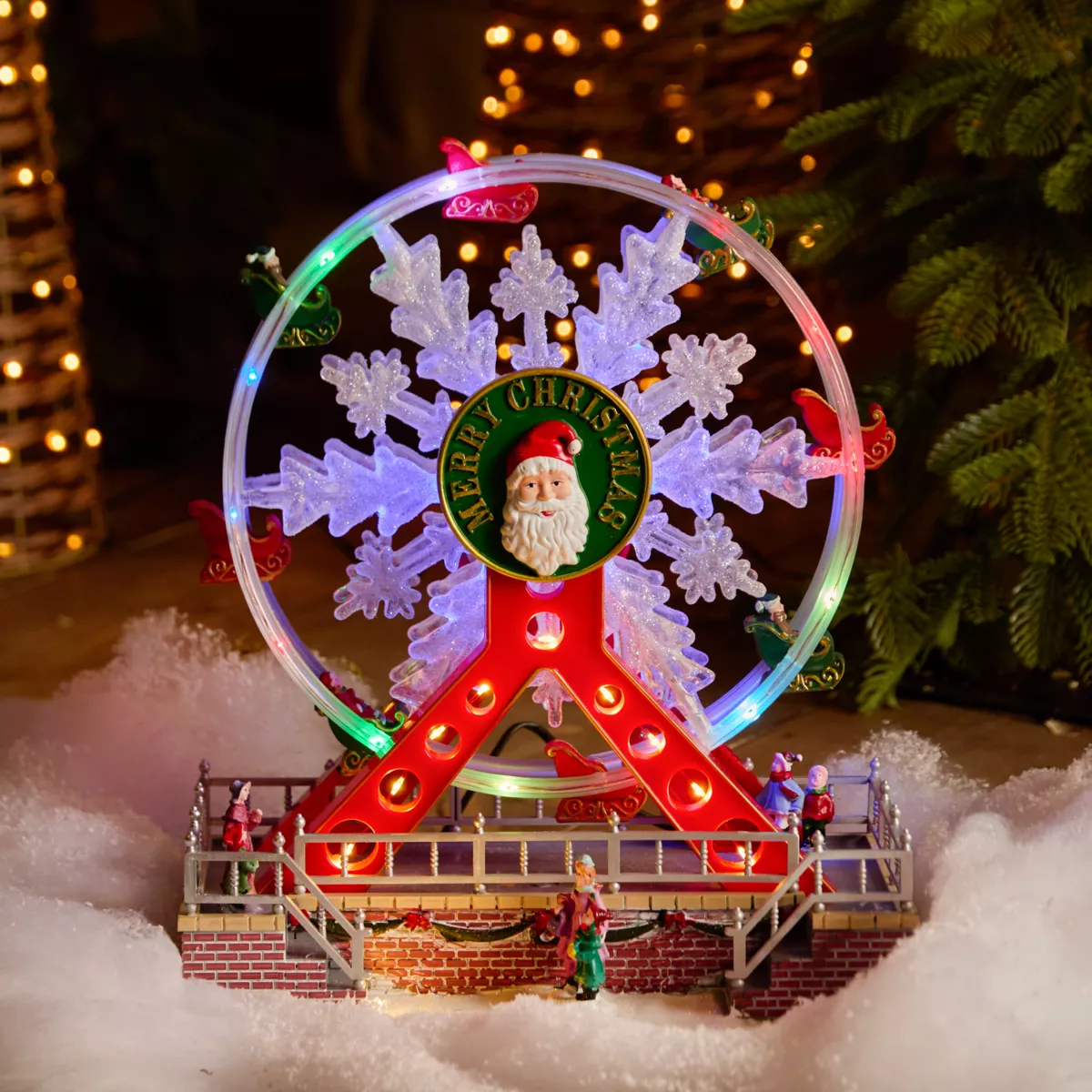 Grande roue lumineuse et musicale Merry Christmas 1