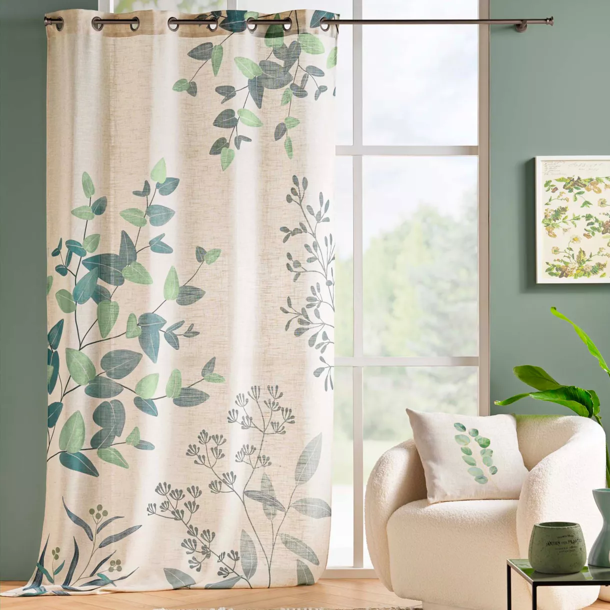 Rideau ˆ Oeillets (140 x 260 cm) Botanica, Polyester & Lin