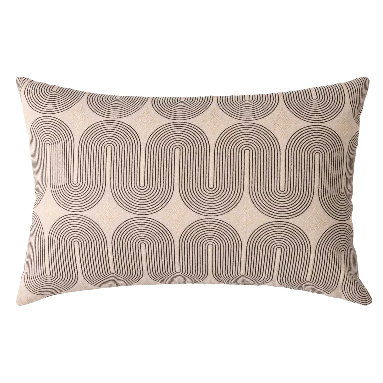 Coussin DŽhoussable (40 x 60 cm) Ondine Noir, Polycoton ImprimŽ MŽtallisŽ