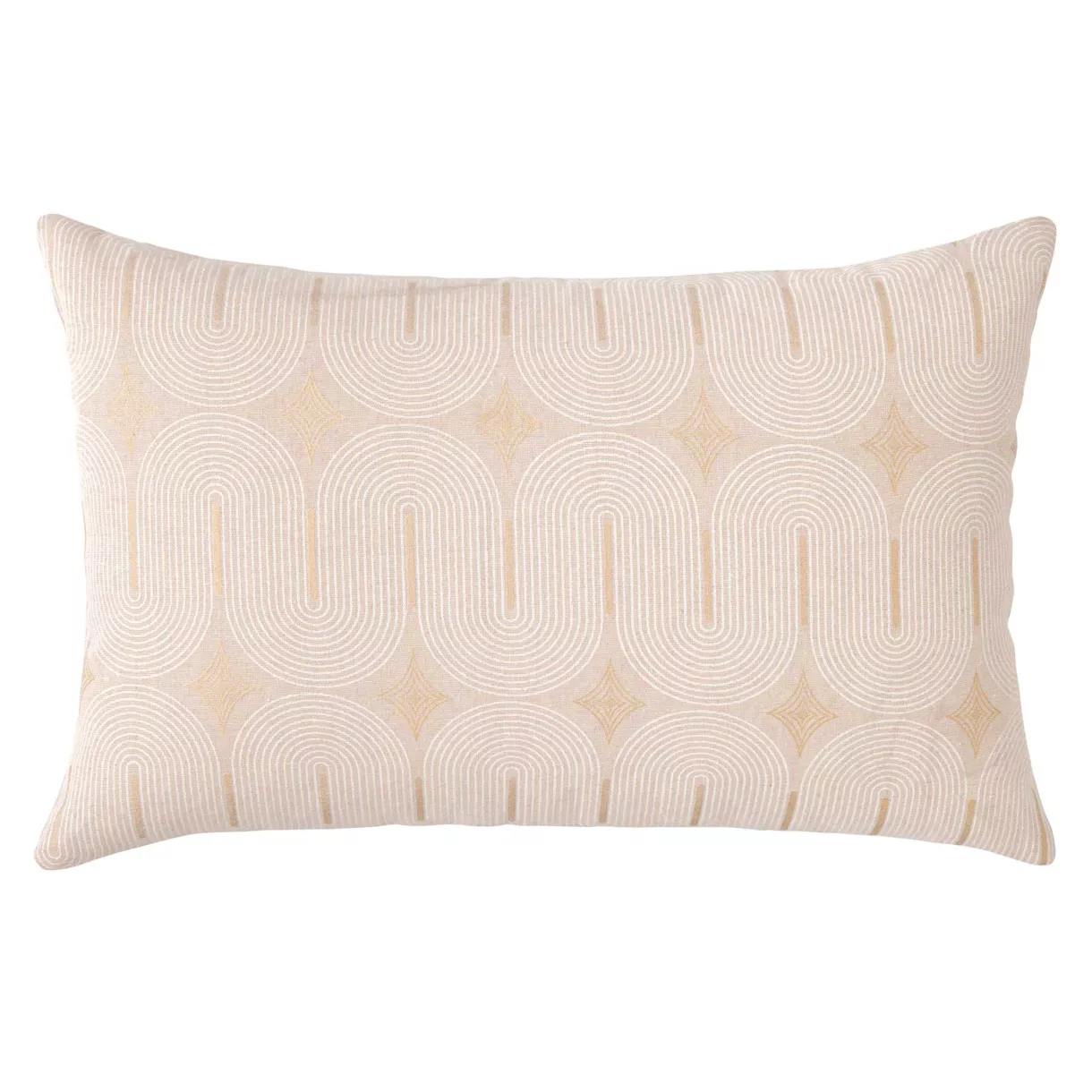 Coussin DŽhoussable (40 x 60 cm) Ondine Blanc, Polycoton ImprimŽ MŽtallisŽ