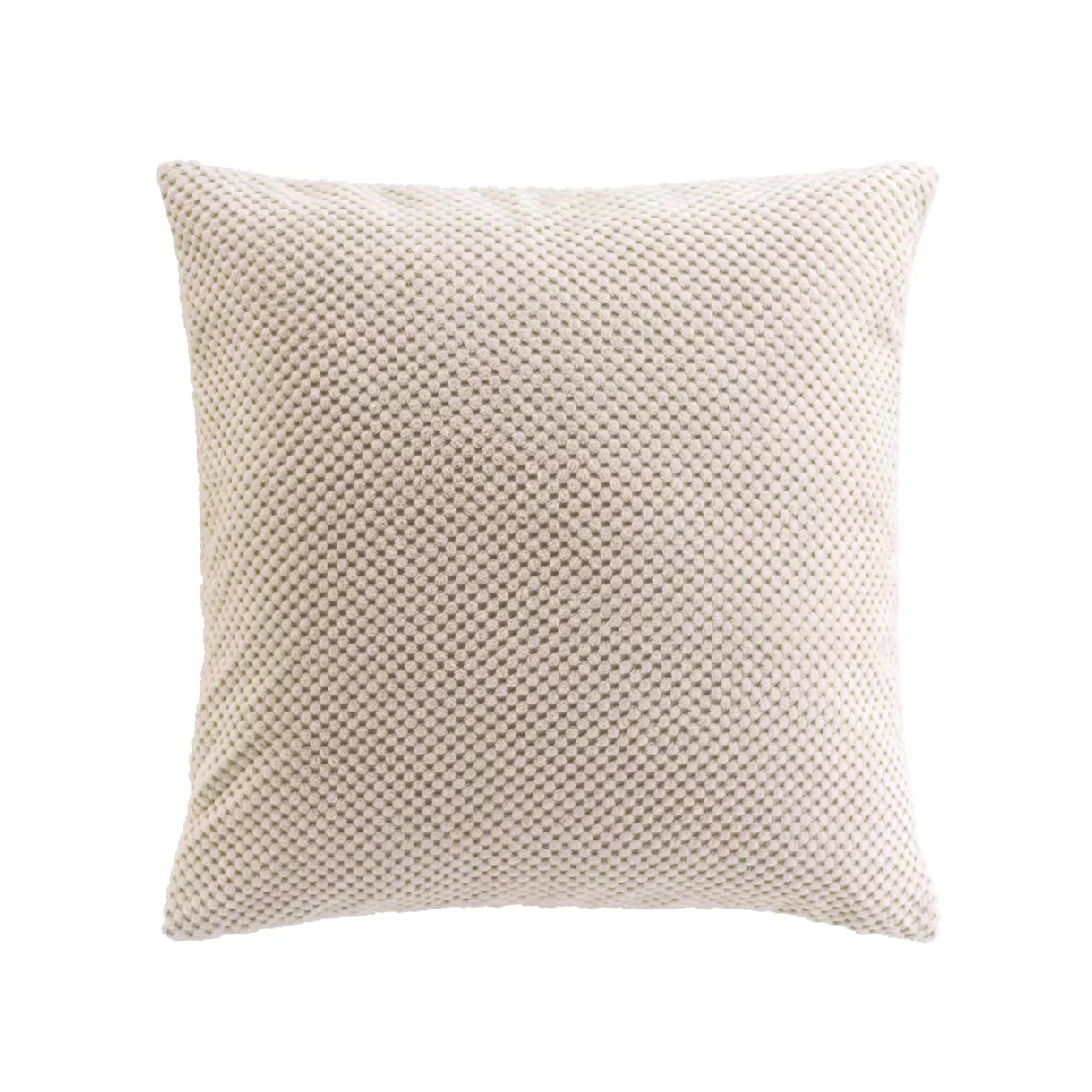 Coussin DŽhoussable (45 x 45 cm) Java Naturel, Flanelle Relief Unie