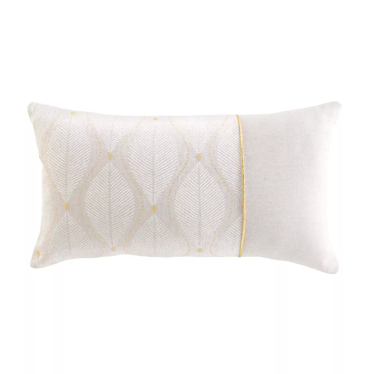 Coussin DŽhoussable (30 x 50 cm) Maho Blanc, Polycoton ImprimŽ MŽtallisŽ