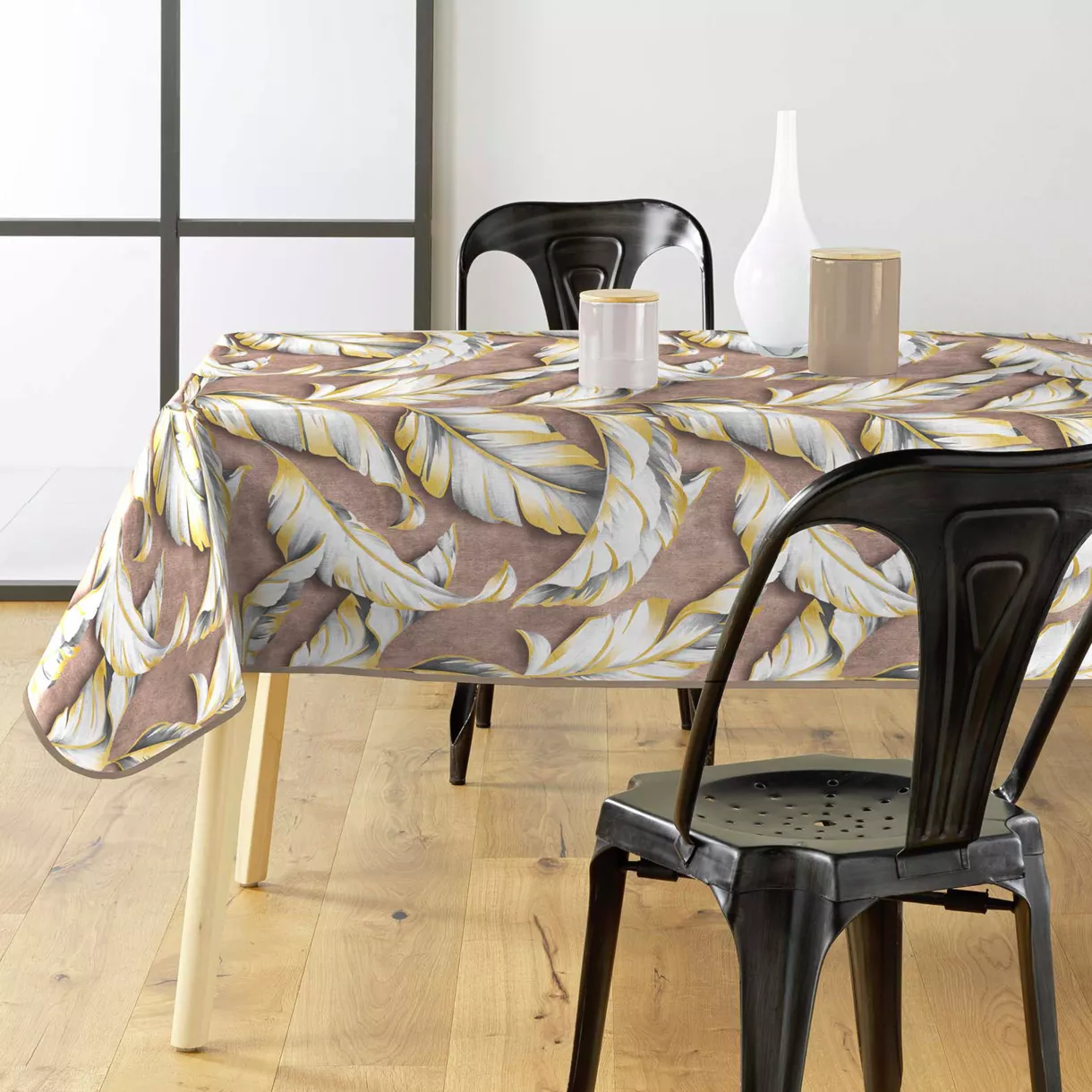Nappe Rectangle (140 x 240 cm) Ebany Choco, PVC Textilia