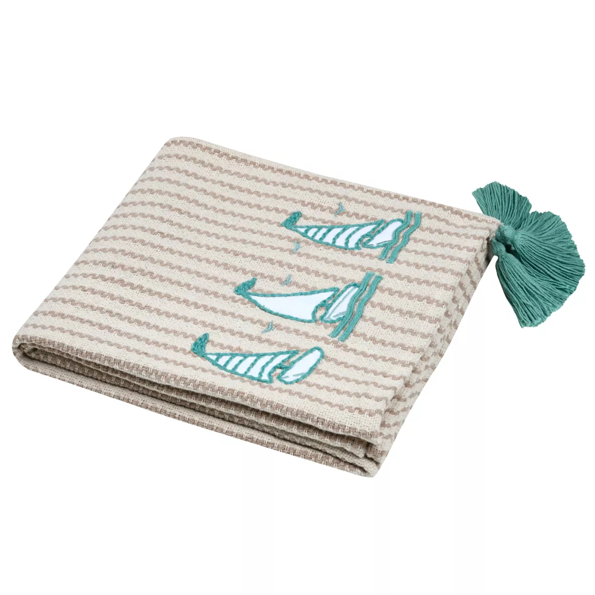 PLAID BARBADE NATUREL 125X150