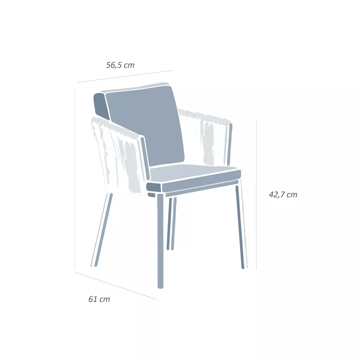 2er Set Gartenstühle Amalfi - Weiß und Taupe