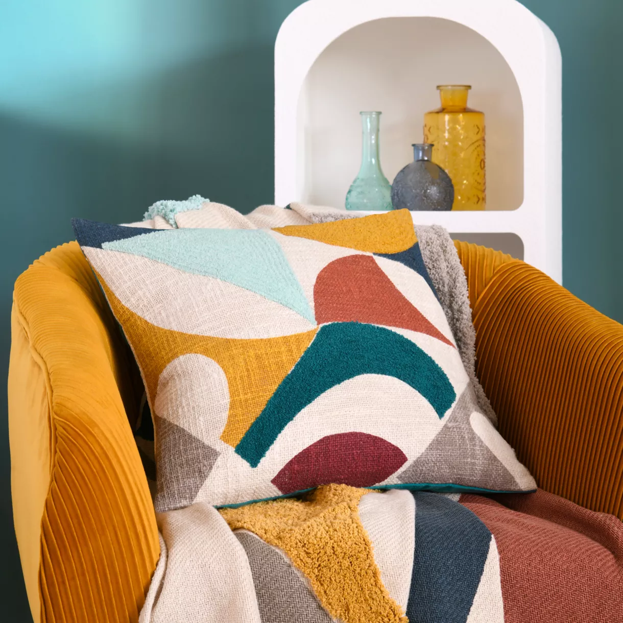 COUSSIN BLOKKEN MULTICOLORE 45X45