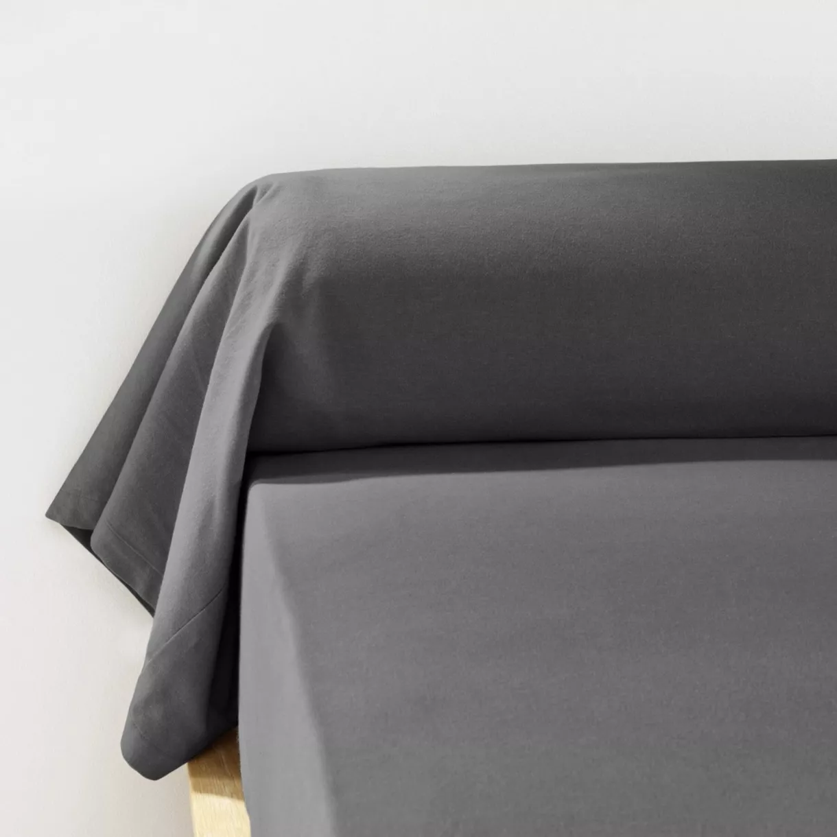 marque eminza - Taie de traversin ¯ diamètre environ 27 x longueur 185 cm Flanelle unie NINA Unie Gris anthracite