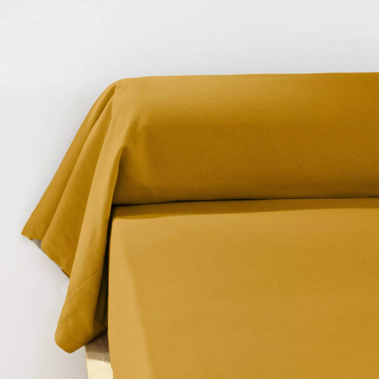 marque eminza - Taie de traversin ¯ diamètre environ 27 x longueur 185 cm Flanelle unie NINA Unie Ocre