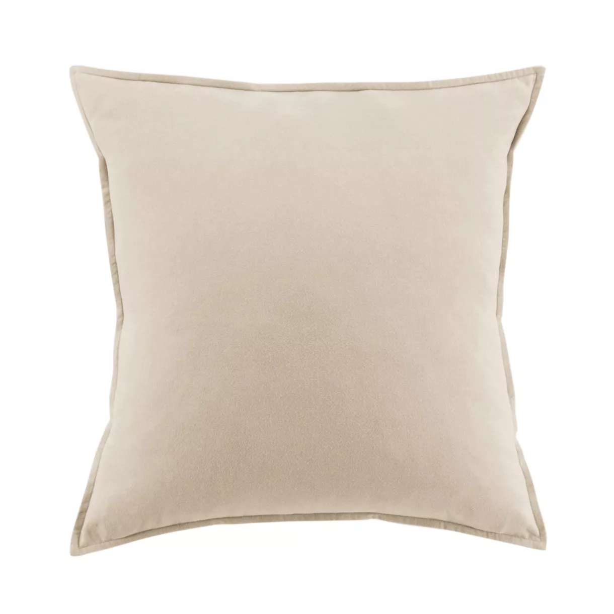 Taie d'oreiller carrée flanelle de coton (80 x 80 cm) Nina Beige