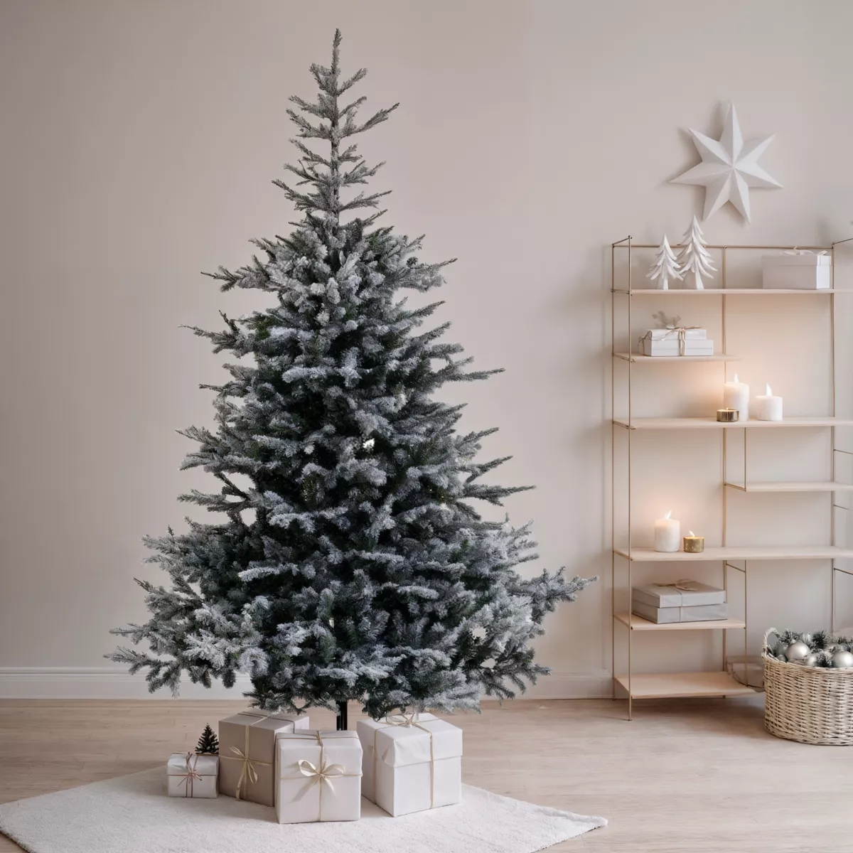 Sapin artificiel de Noël Glorious H180 cm Vert enneigé 1
