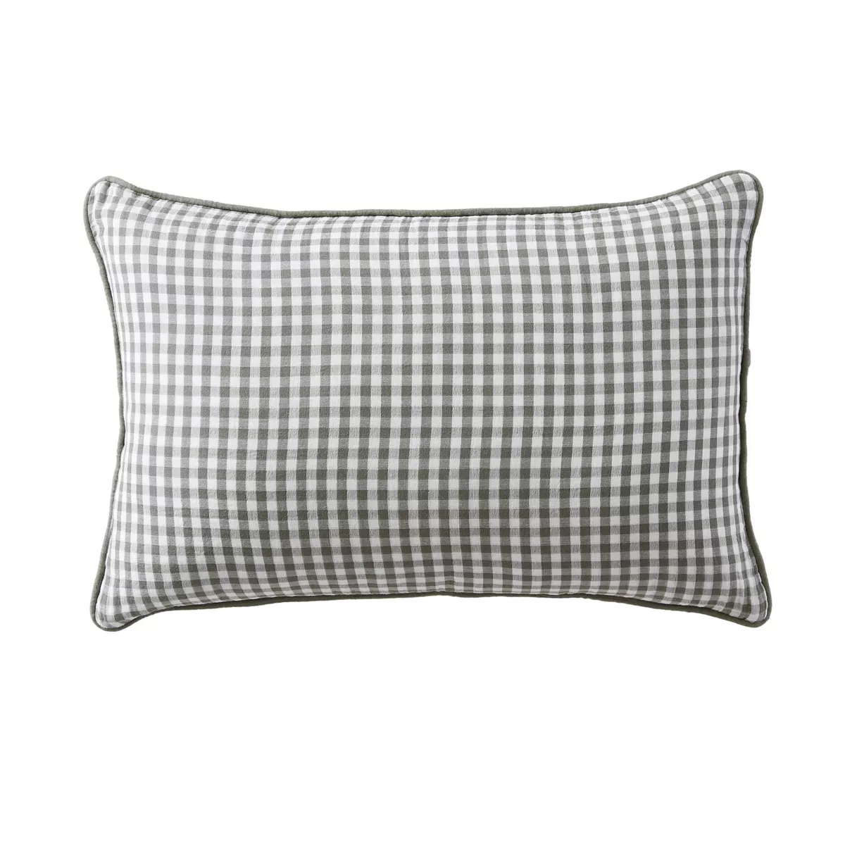 Coussin rectangulaire gaze de coton (40 x 60 cm) Vickie Vert romarin
